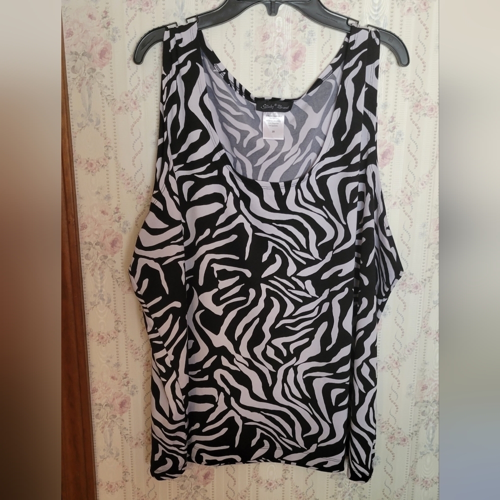 Slinky Brand 2X Tank Top Zebra